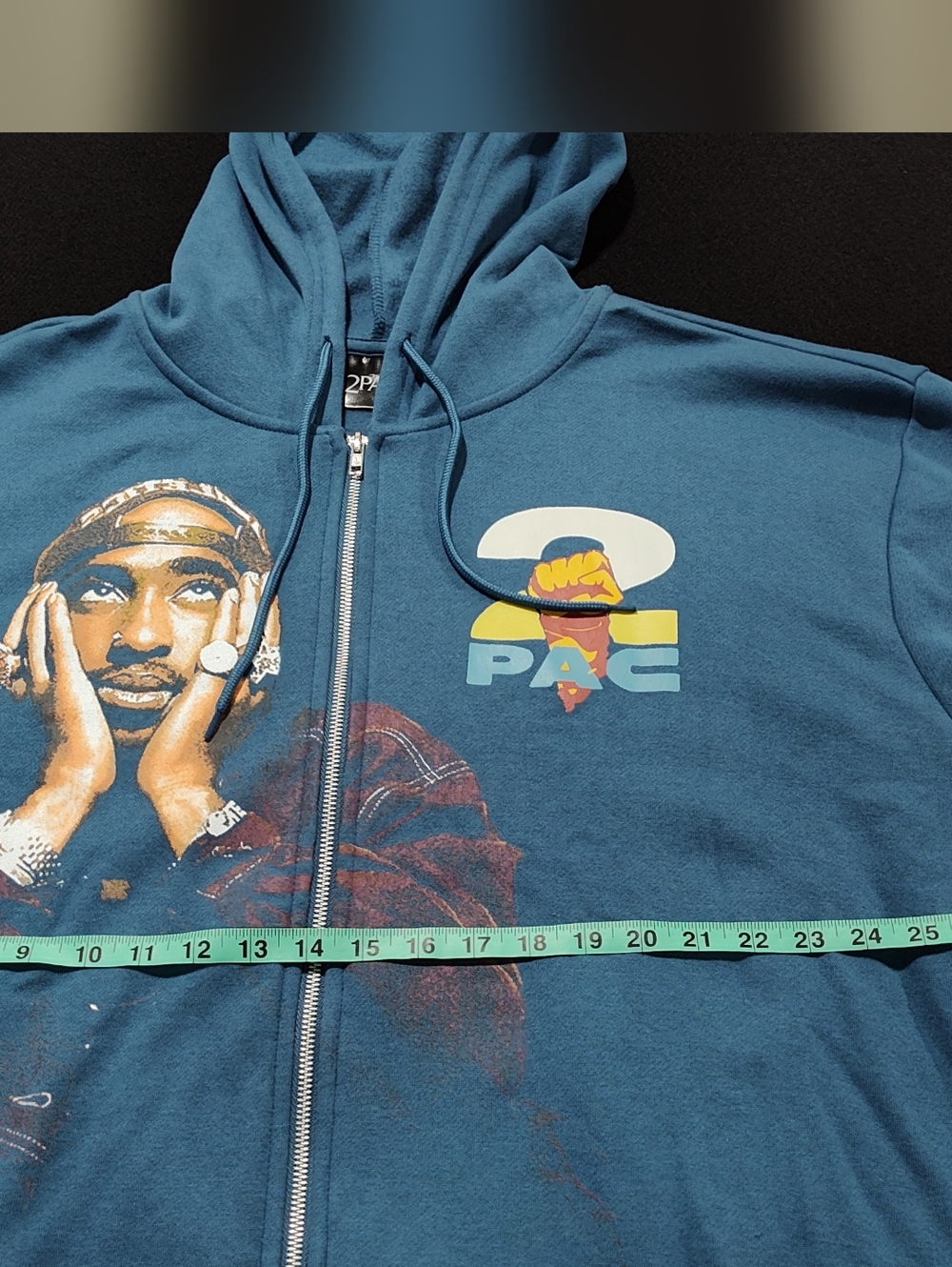 Tupac Shakur Men's Blue Steel 2PAC Graphic Full-Zip Jacket/Hoodie, Size XXXL - Picture 13 of 13